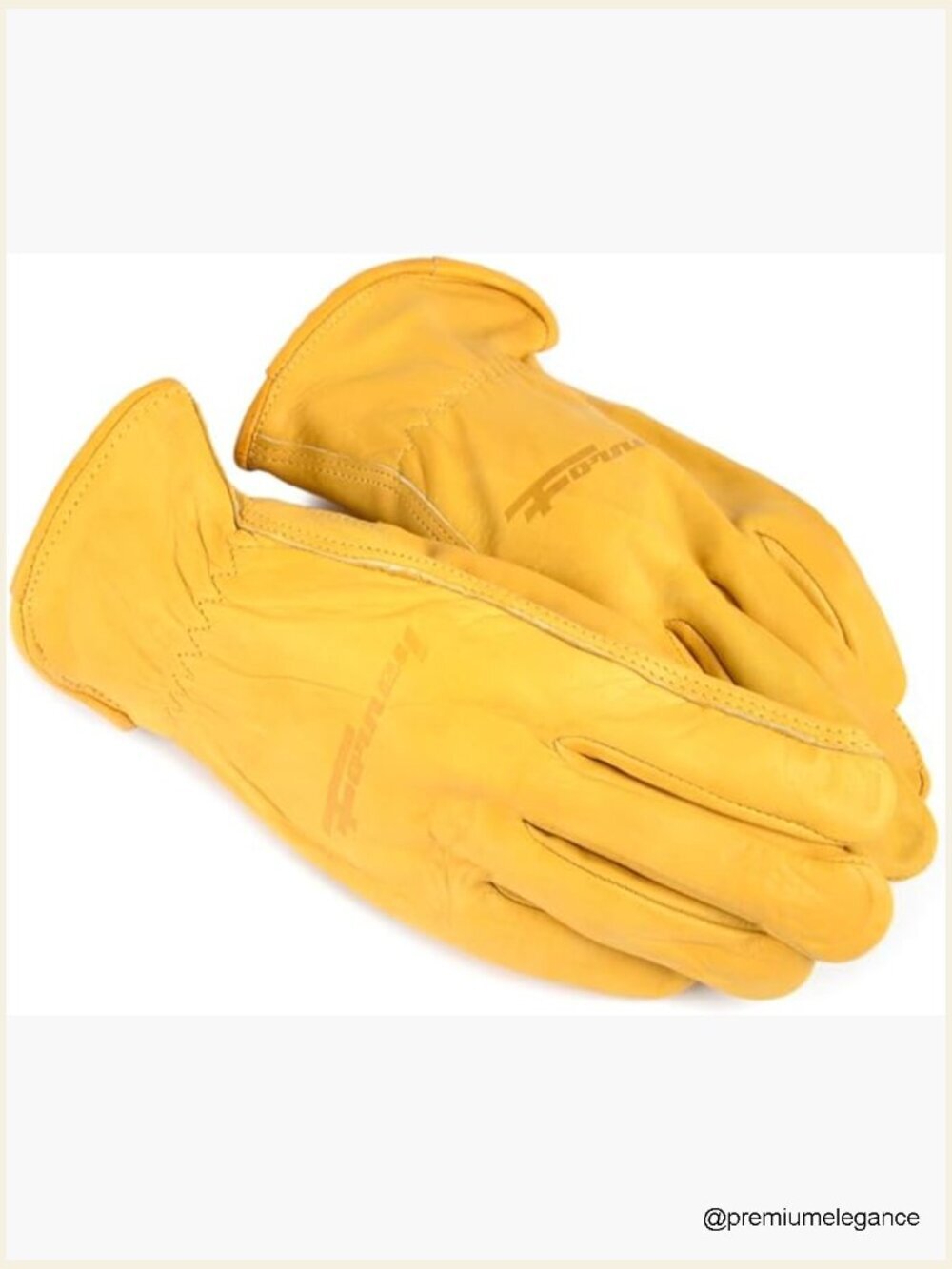 2XL Premium Cowhide Leather Work Gloves - Heavy Duty Drivers Gloves